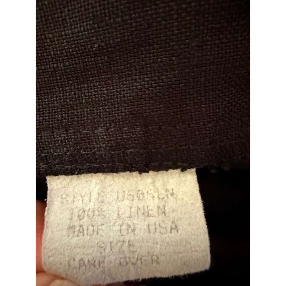 David Dart Collection 100% Linen Jacket Black S Mother of Pearl Buttons Vintage - Picture 5 of 6